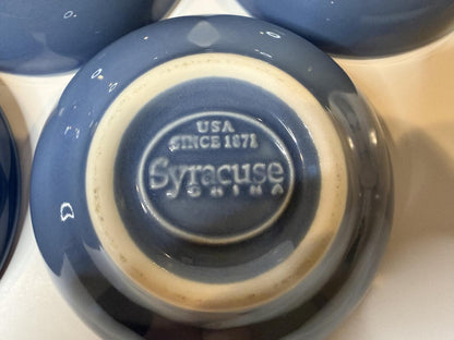 Syracuse China USA Blue Stoneware Bowls Set of 5 Mixed Sizes Replacement