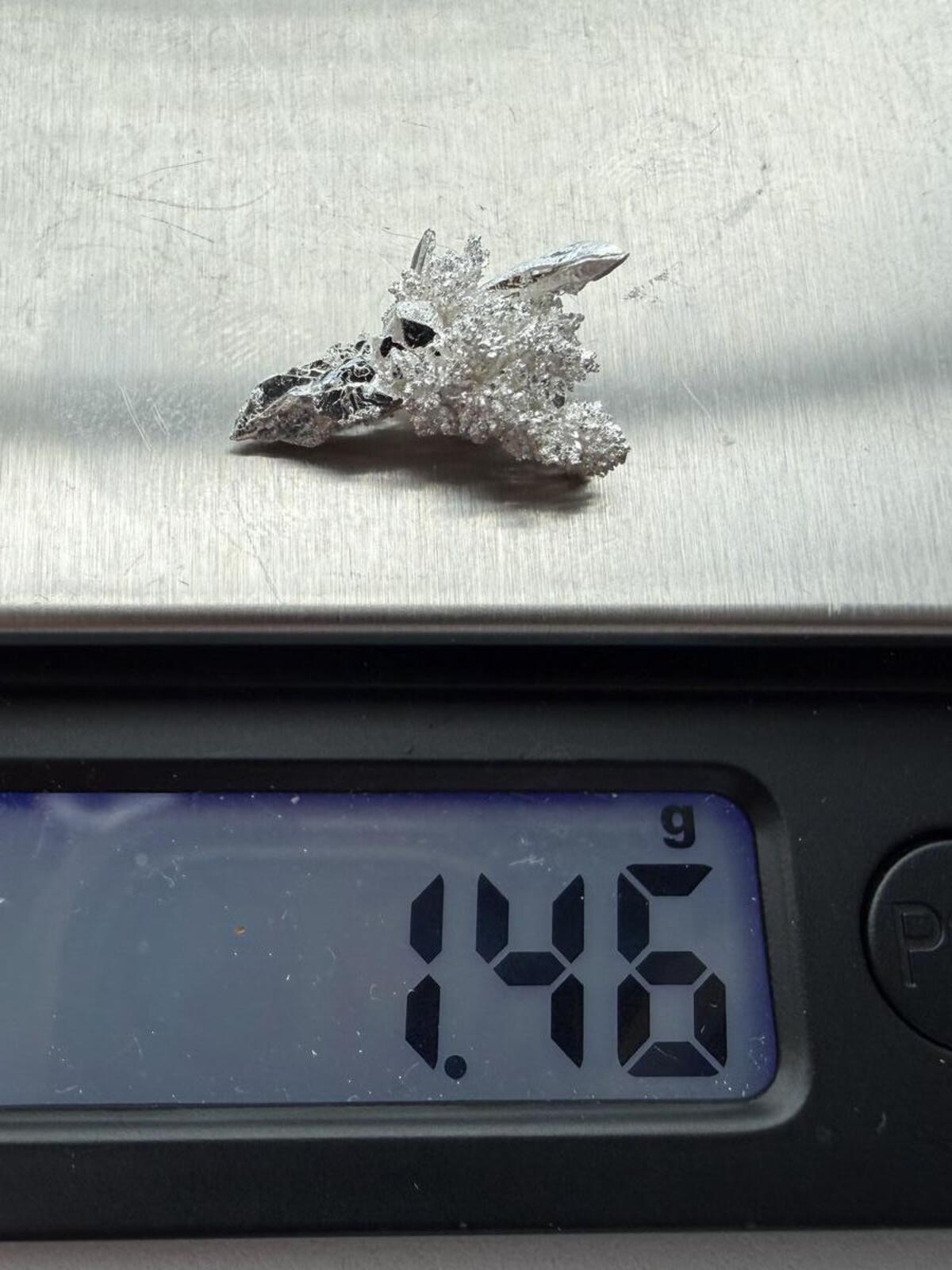 Crystalline Silver Specimen 1.42 g Native Silver Crystal Mineral Display