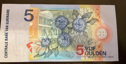 2000 Suriname 5 Gulden Banknote – Bird Series – UNC