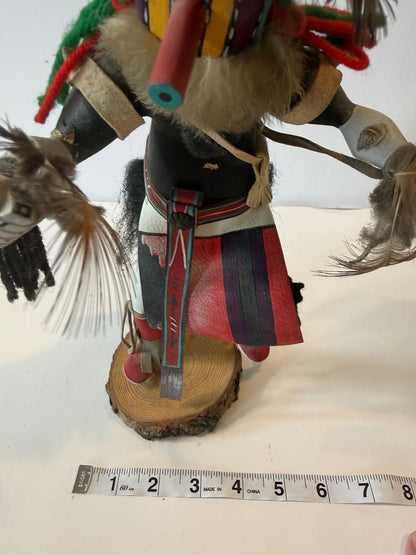 Signed Helene & Haviat Spencer Hopi Kachina Doll 12” Feathered Katsina