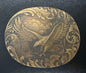 Vintage Bald Eagle Belt Buckle Ornate Scroll Western Brass Tone Americana