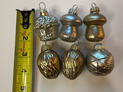 6 Vintage Germany Glass Christmas Ornaments Mushrooms Walnuts Basket – alternate product view 7 of 14