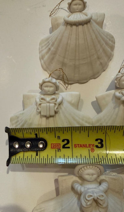 Margaret Furlong Shell Angel Ornaments Lot of 4 Bisque Porcelain 1984-1998 – alternate product view 9 of 14