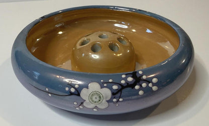 Vintage Japanese Ikebana Flower Arranging Bowl with Removable Flower Frog