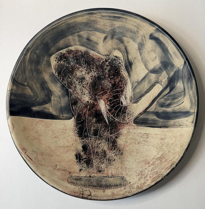 Handcrafted in Kenya Elephant Wall Art Plate Decor 12” African Safari Wildlife