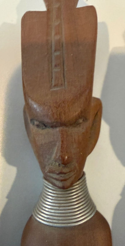 Vintage Kenyan Hand Carved Wood Serving Utensils Set of 3 African Art – alternate product view 3 of 9