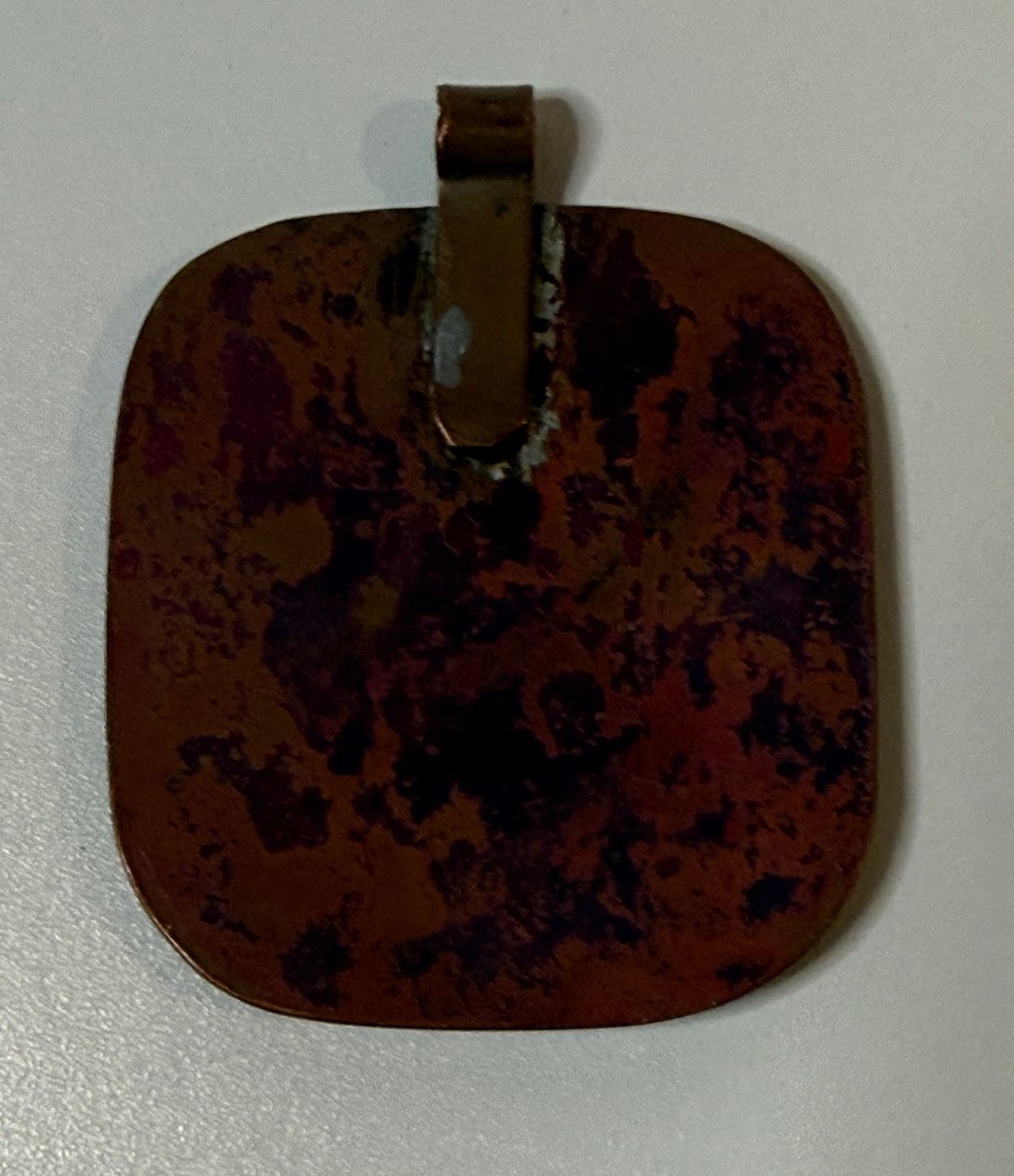 Vintage MCM Enamel on Copper Pendant Abstract Modernist Studio Art 1.75” – alternate product view 4 of 4