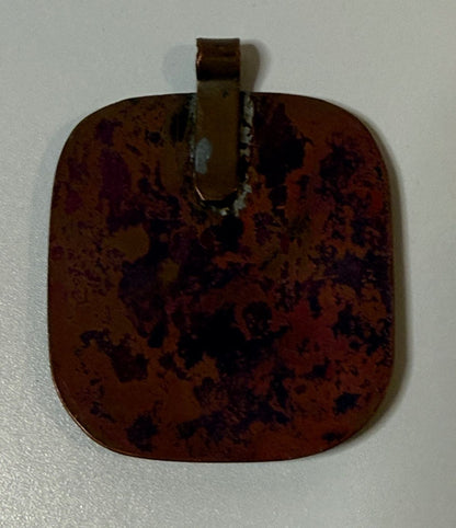 Vintage MCM Enamel on Copper Pendant Abstract Modernist Studio Art 1.75” – alternate product view 4 of 4