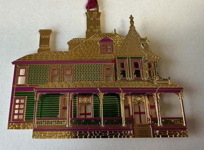 1987 Better Homes Fund Second Series Victorian House Christmas Ornament Metal