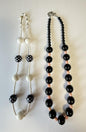 Vintage Beaded Necklace Lot Black Pink & Polka Dot Lucite Acrylic Necklaces